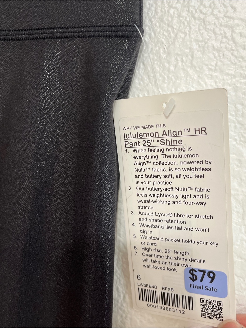 lululemon Align HR Pant 25" Shine in Black